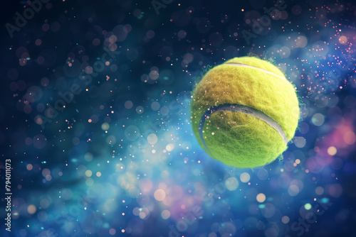 a flying tennis ball in space © wernerimages