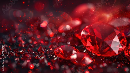 Macro photo of beautiful red gemstones on Abstract Background photo