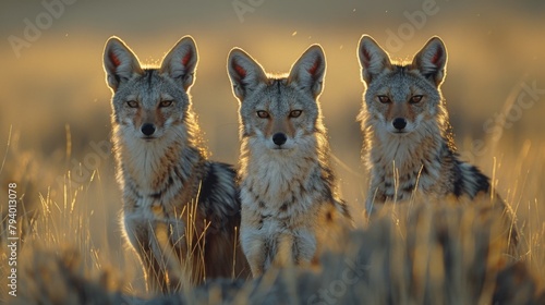 Concentrated expressions of jackals photo