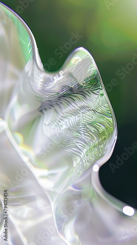 b'Abstract organic form with a shiny reflective surface' photo