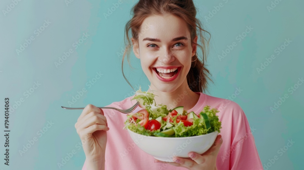 Woman Enjoying a Fresh Salad