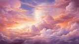 b'A beautiful painting of a sunset over the clouds'