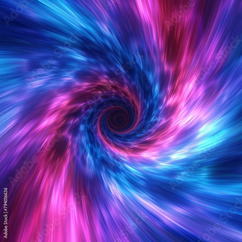 b'Blue and purple abstract digital art painting of a vortex.'