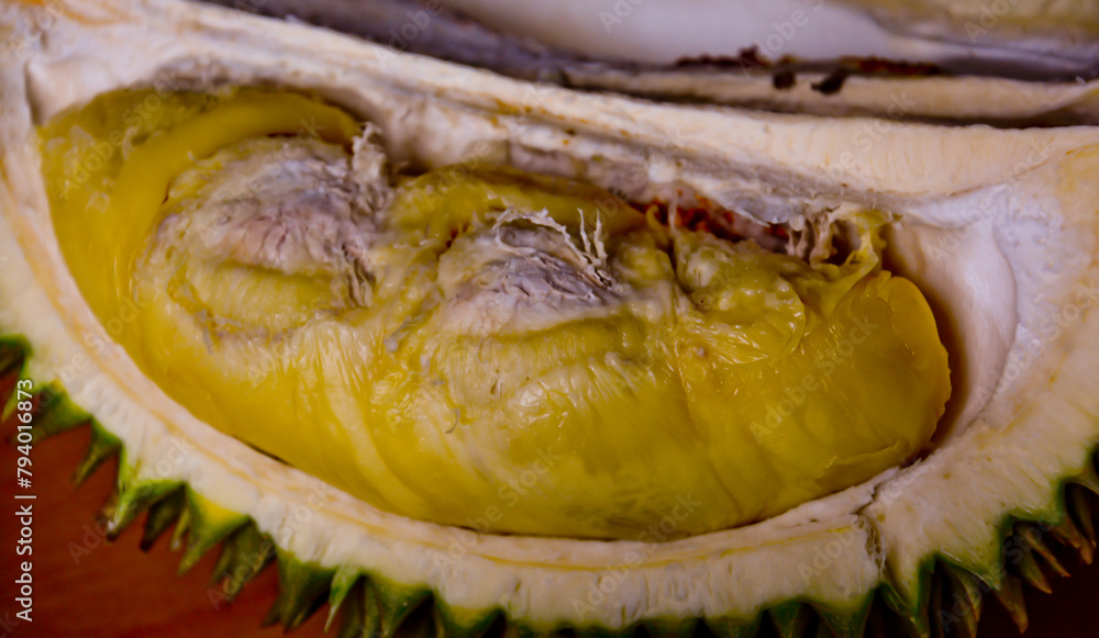 close-up view of local Kerinci durian fruit close-up view of local Kerinci durian fruit