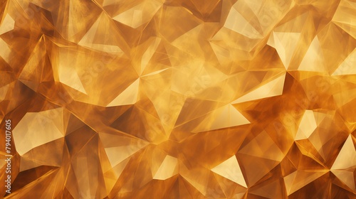 Wide panoramic polygonal wallpaper, faceted texture, macro panorama, abstract gold crystal background