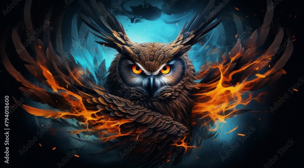 artistry and nature in a painted owl masterpiece, where vibrant splashes of paint converge to form a captivating portrayal of this nocturnal creature amidst a colorful realm. artistry and nature in a painted owl masterpiece, where vibrant splashes of paint converge to form a captivating portrayal of this nocturnal creature amidst a colorful realm.