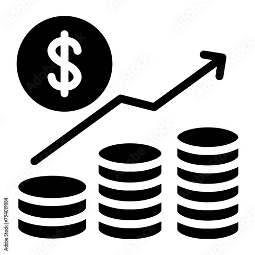 profit up glyph icon