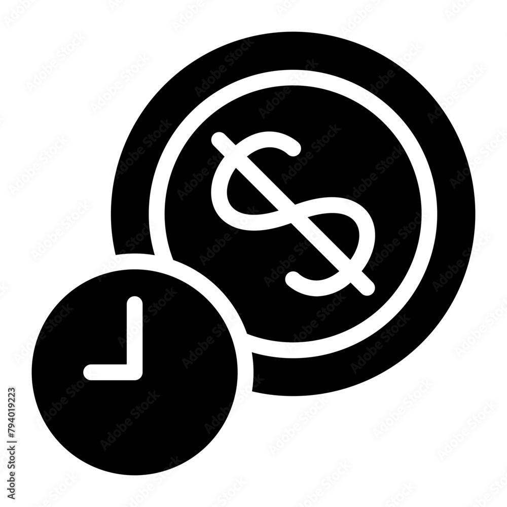 time is money glyph icon time is money glyph icon