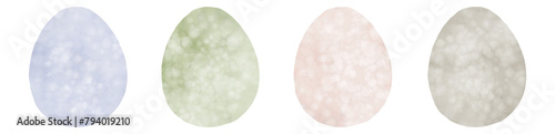 Collection of watercolor hand drawn easter eggs on white background