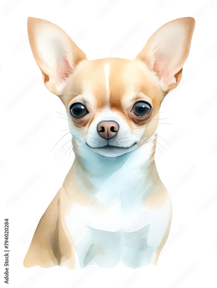 Chihuahua , Tiny chihuahua with a vibrant, turquoise collar