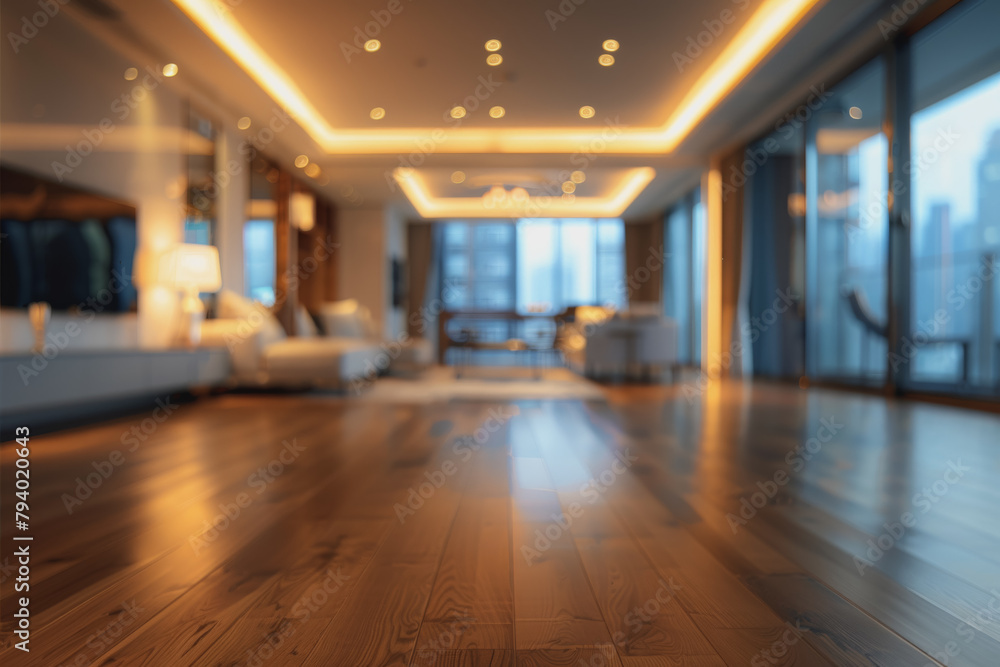 Obraz premium A blurry luxurious apartment, background image for the front page of an online shop