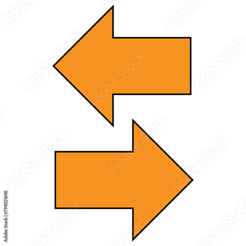 Free Download Orange arrow icon on white background. flat style. arrow icon for your web site design, logo, app, UI. arrow indicated the direction symbol. curved arrow sign vector illustration. - GFXLoad
