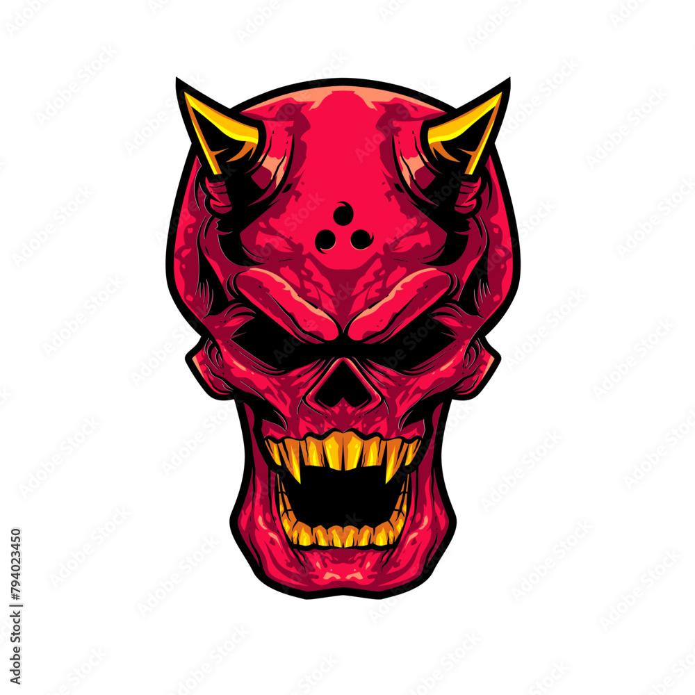 devil skull illustration devil skull illustration
