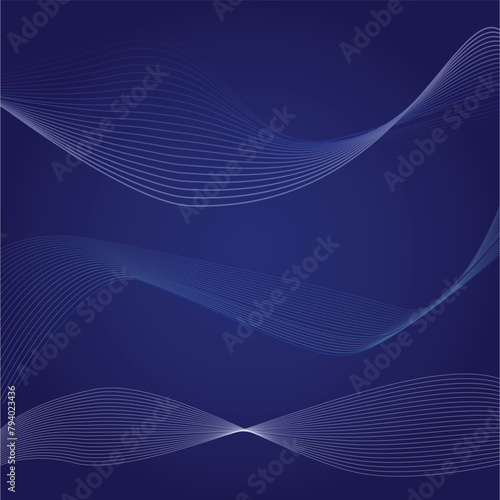 abstract blue background with wavy lines