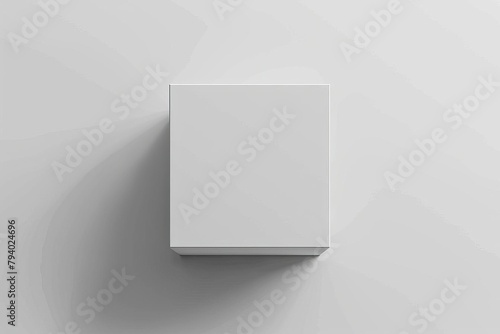 blank white cubic box mockup from top front side angle 3d illustration isolated