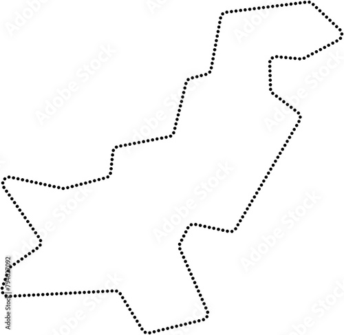 dot line drawing of pakistan map.