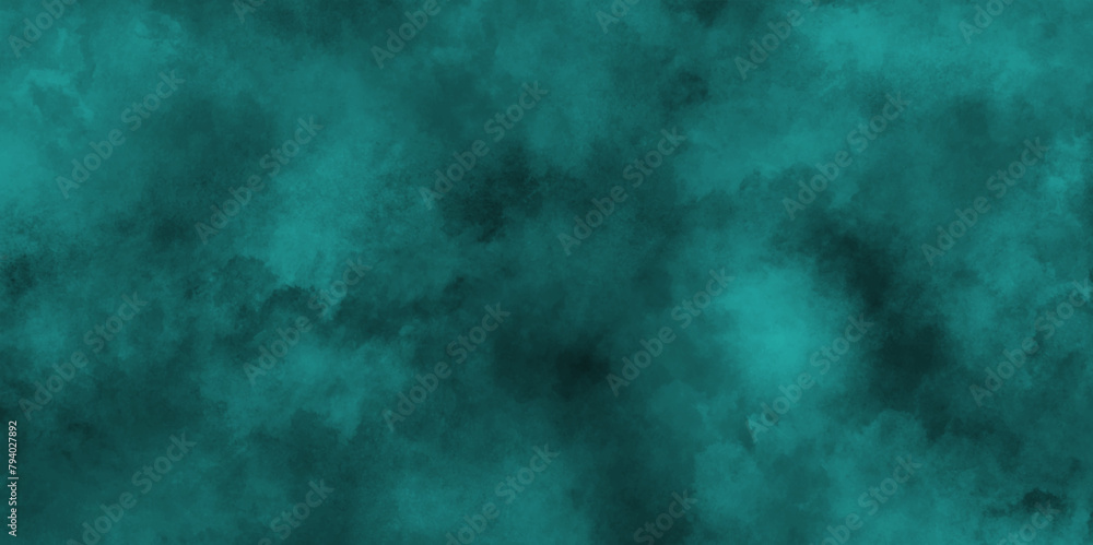 Abstract grunge blank and mint green or blank texture surface background, Aquarelle paint paper textured canvas element for text design, Bright blue cloudy sky vector illustration.	