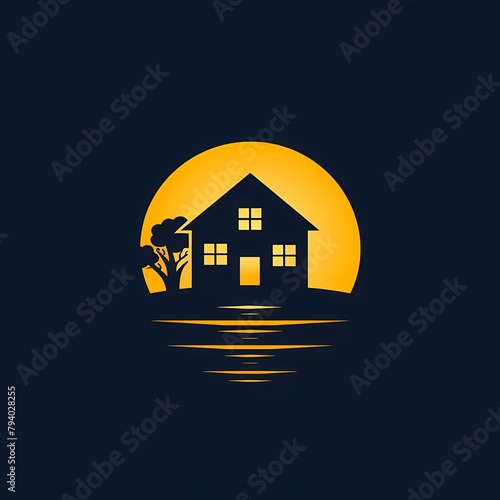 Creative Home Construction Concept Logo Design Template 