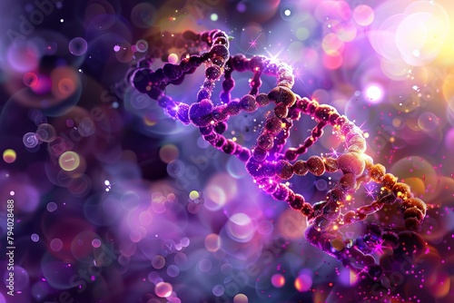 colorful digital illustration of dna structure