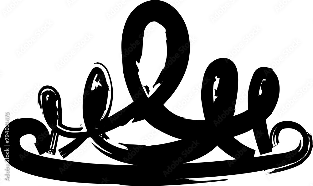 Crown brush stroke, king and queen Crown brush stroke, king and queen