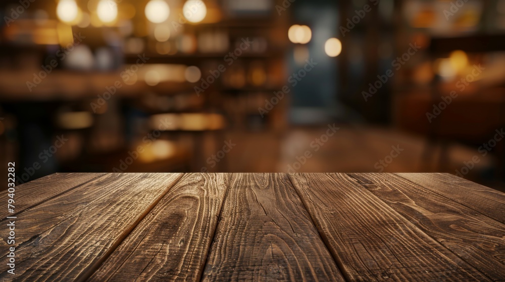 The Wooden Table Surface