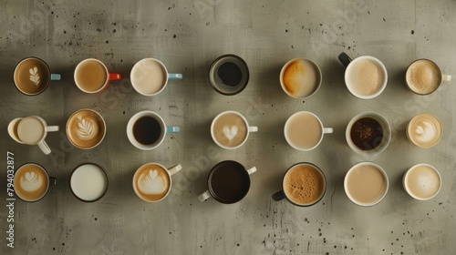 An Assortment of Coffee Drinks photo