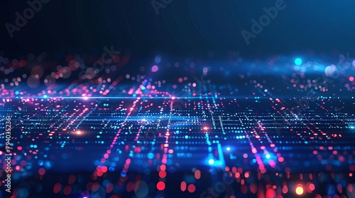glowing abstract technology code on dark screen big data and iot concept futuristic digital background illustration