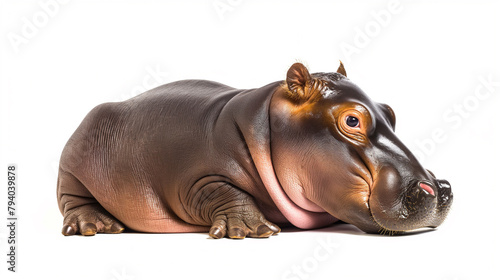hipopótamo no fundo branco