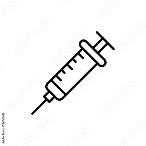 Syringe outline icons, minimalist vector illustration ,simple transparent graphic element .Isolated on white background