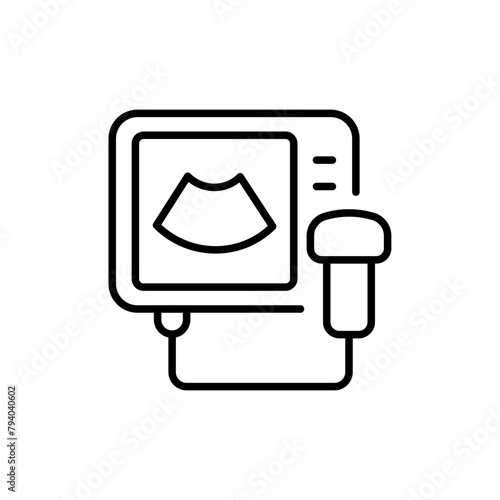 USG scan outline icons, minimalist vector illustration ,simple transparent graphic element .Isolated on white background