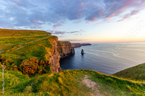 Cliffs of Moher at sunset. Ireland