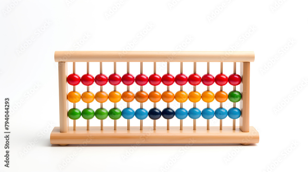 Abacus alone against a stark white background Abacus alone against a stark white background