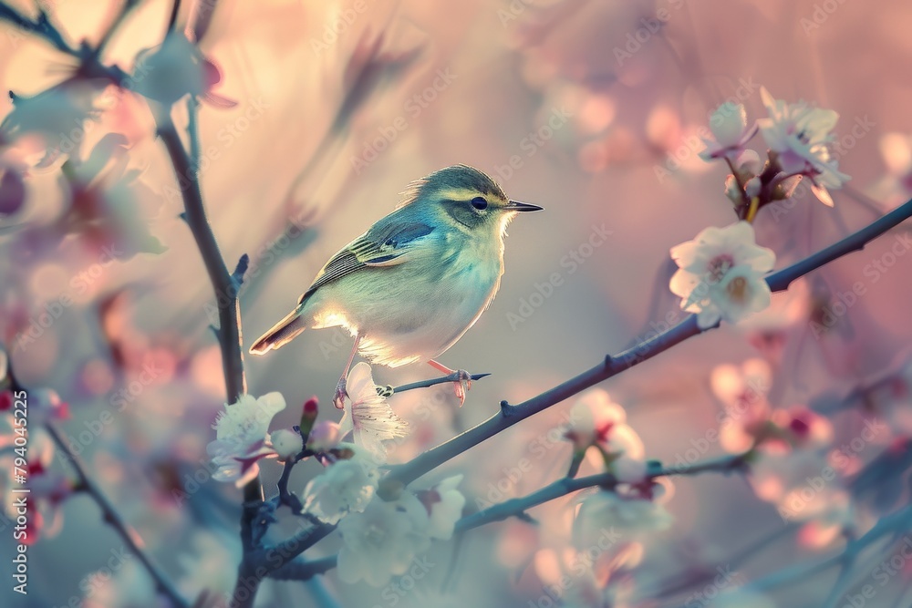 Close-up of a bird perched on a branch. With Generative AI. Beautiful simple AI generated image in 4K, unique. Close-up of a bird perched on a branch. With Generative AI. Beautiful simple AI generated image in 4K, unique.