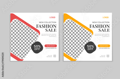 social media fashion post design template.