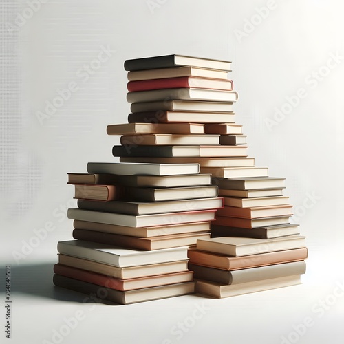 Stack of books in a minimalist background
