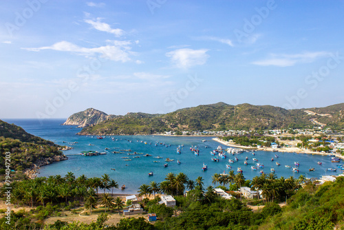 Beautiful Landscape Of Vinh Hy Bay And Fishing Village In Ninh Thuan, Vietnam. Vinh Hy Bay Is Considered One Of The Four Legendary BaysIin Vietnam