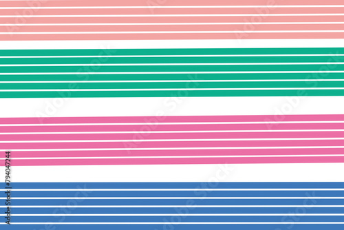 The pattern consists of horizontal stripes of pink, blue, green and white colors