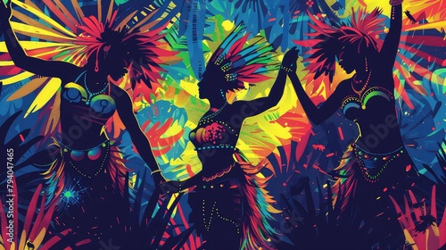 Illustration of Brazilian Samba music culture photo