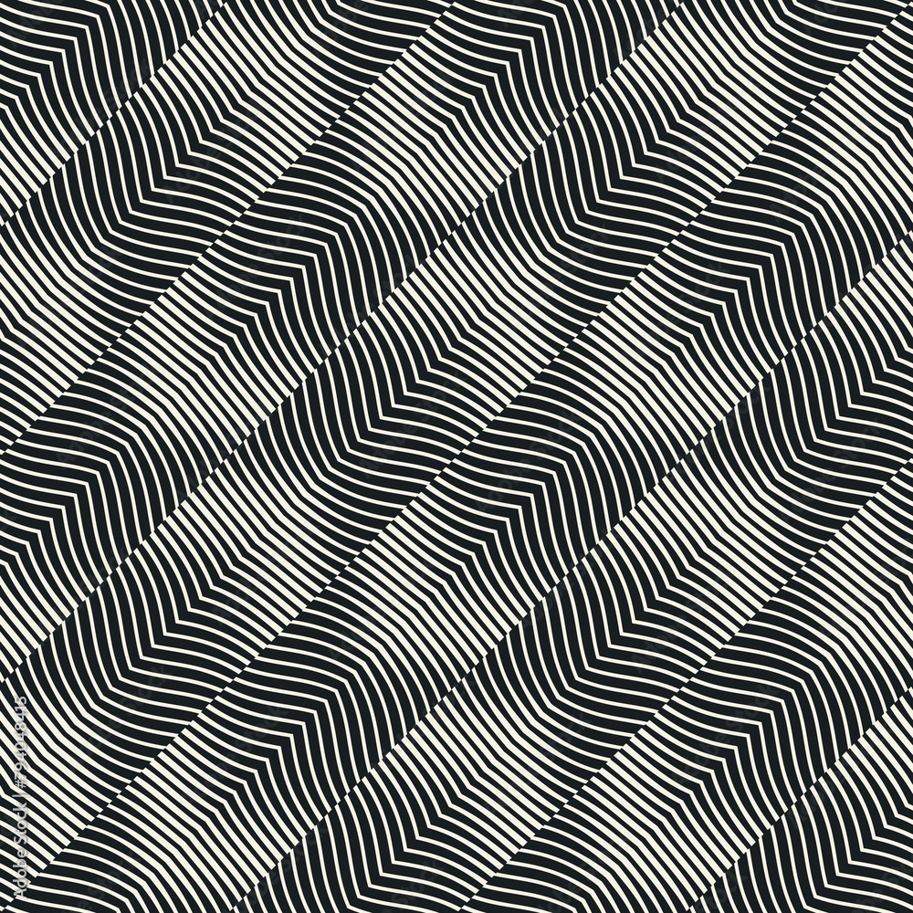 Monochrome Optical Graphic Textured Pattern