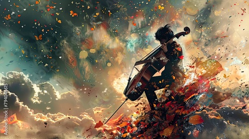 Music Seamless background with different instruments