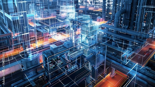 AI technology creates industrial factory design blueprints © Annawet boongurd