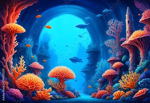 Watercolor painting a hyperrealistic 8k underwater (1)