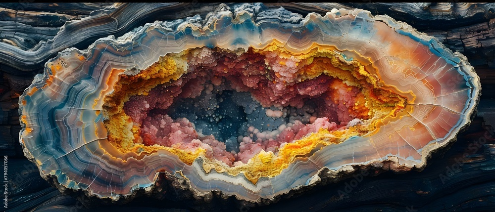 Macro Photography: Vibrant Patterns in Petrified Wood (Woodworthia Species). Concept Macro Photography, Vibrant Patterns, Petrified Wood, Woodworthia Species Macro Photography: Vibrant Patterns in Petrified Wood (Woodworthia Species). Concept Macro Photography, Vibrant Patterns, Petrified Wood, Woodworthia Species