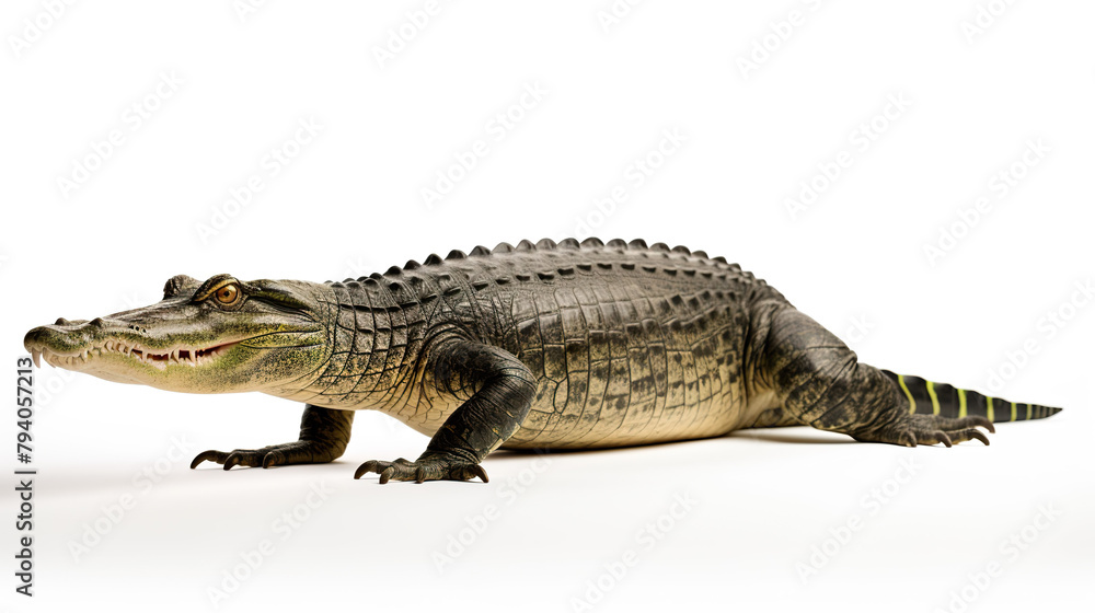 Isolated crocodile on a stark white background Isolated crocodile on a stark white background