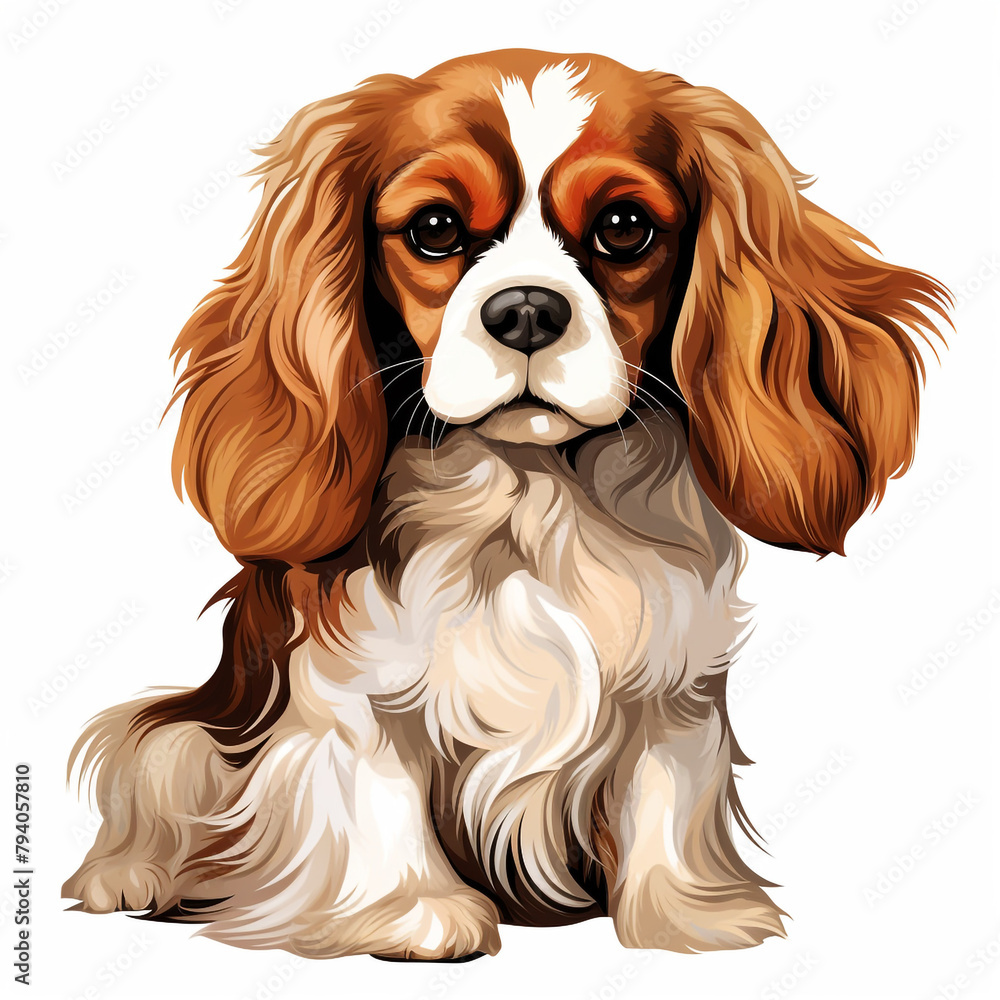 clipart cavalier king charles spaniel sitting сreated with Generative Ai clipart cavalier king charles spaniel sitting сreated with Generative Ai