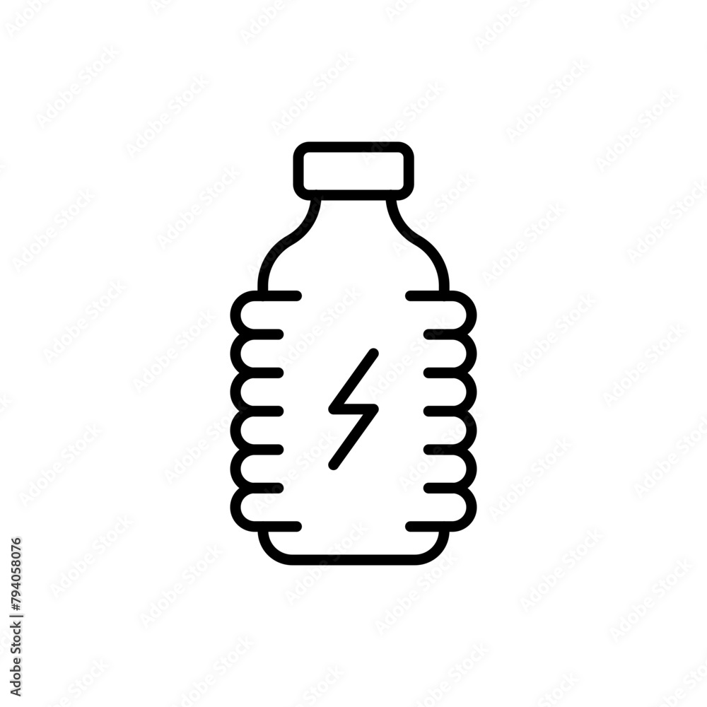Energy drink outline icons, minimalist vector illustration ,simple transparent graphic element .Isolated on white background