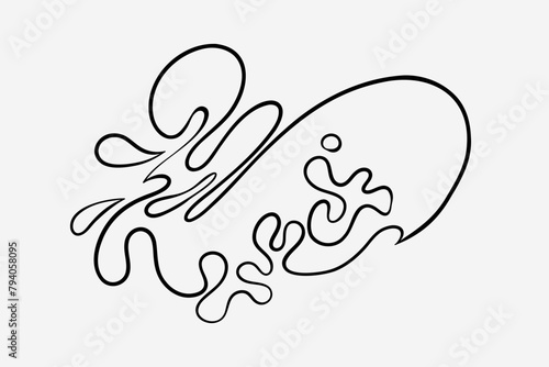 Splash, water, smooth lines. Stylized abstract image Vector graphics
