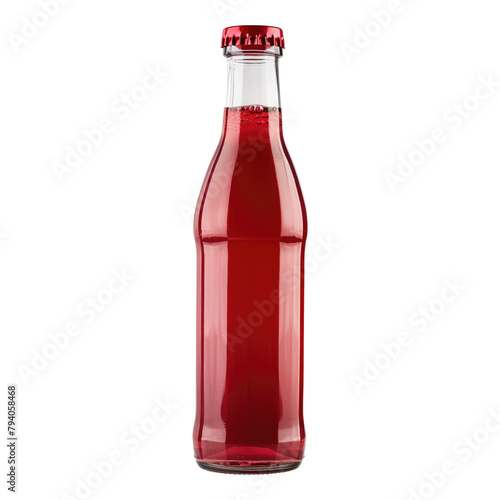 Bottle of red juice isolated on transparent background