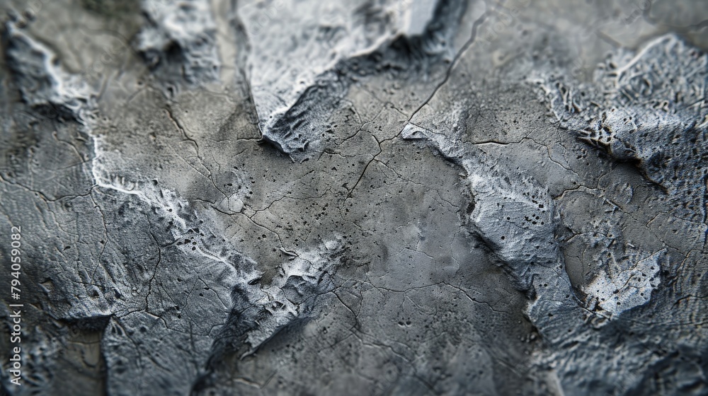 Fototapeta premium A close-up of a rough concrete wall, its imperfections and textures forming a minimalist and industrial background.