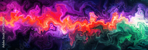 Abstract psychedelic background with fluid motion  art texture. Futuristic mitochondria mixing paint effect.  photo
